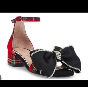 Betsey Johnson Girls Zayle Red Plaid Shoes